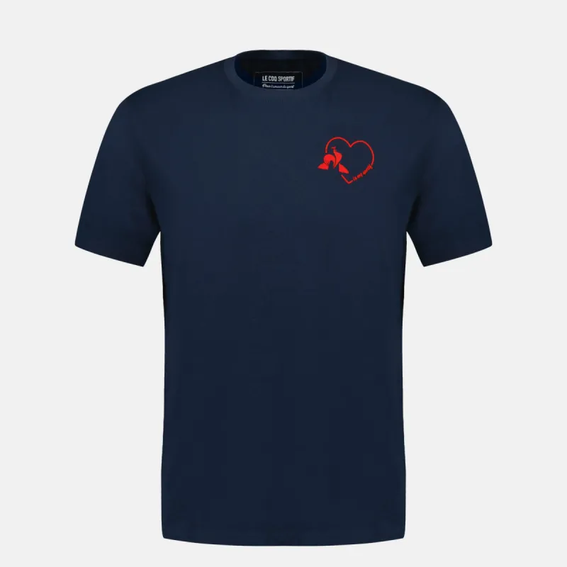 2510575-L'AMOUR DU SPORT Tee SS N°1 M dark velve | T-shirt Unisexe sold by Le Coq Sportif