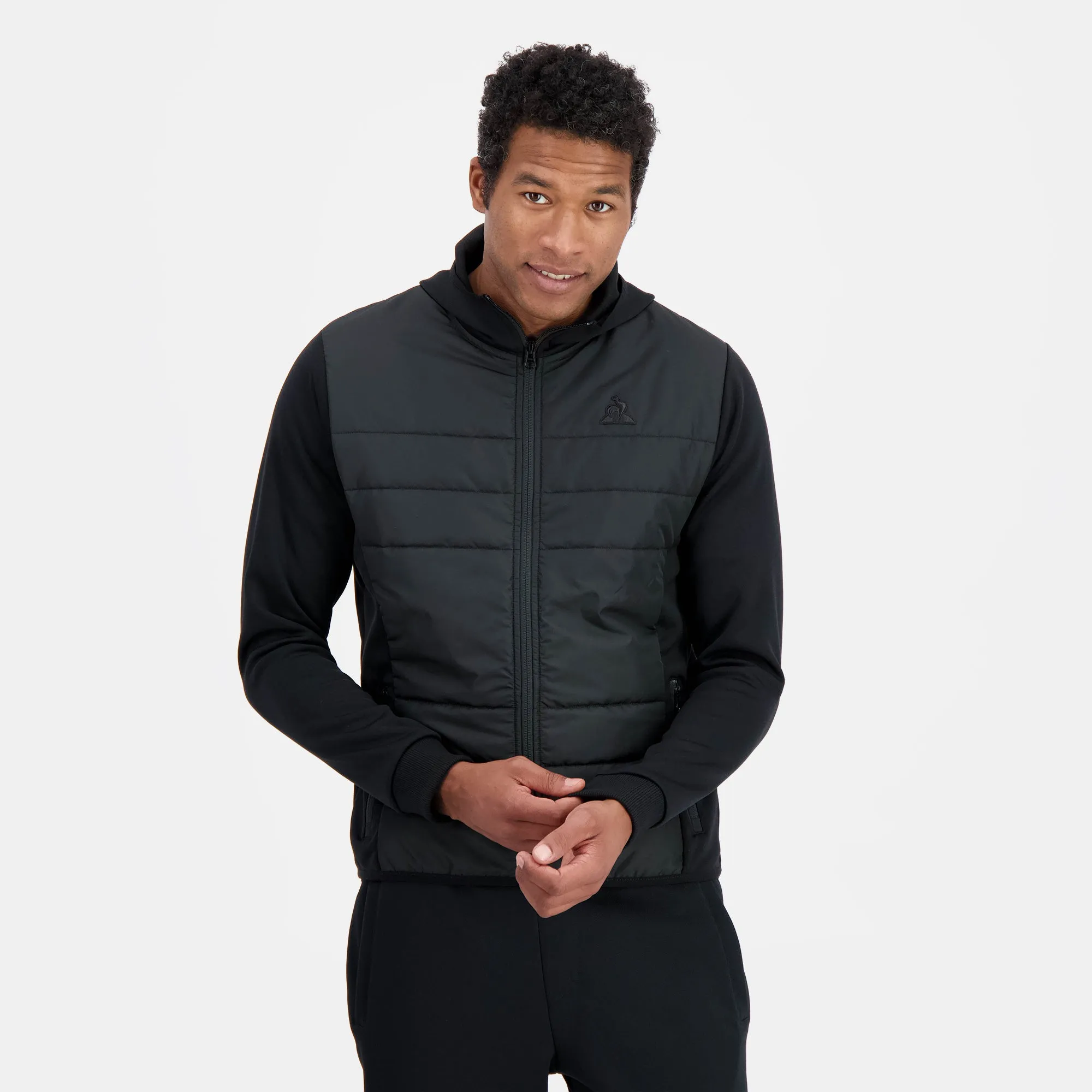 Sweat zippé à capuche hybride déperlant Homme Ton sur ton sold by Le Coq Sportif