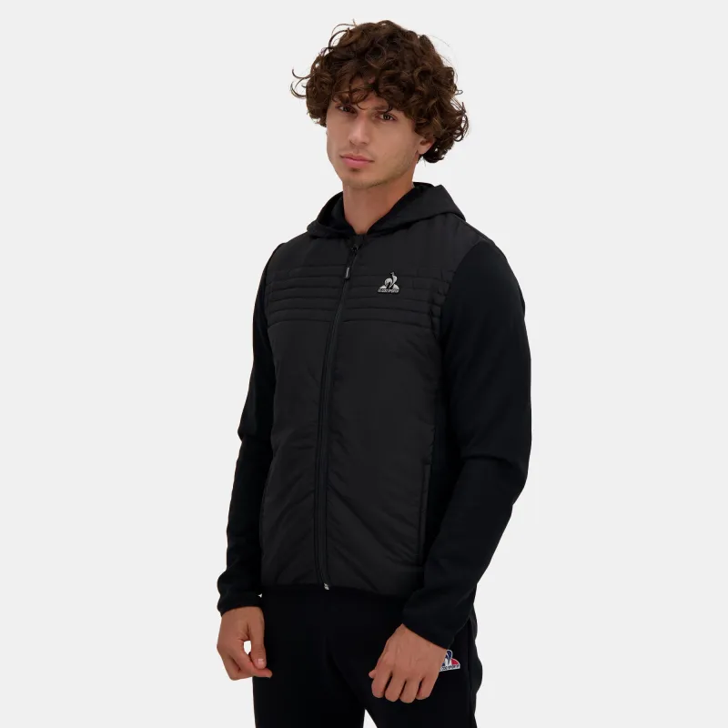2510057-HYBRIDE FZ Hoody N°1 M black | Sweat zippé à capuche Homme sold by Le Coq Sportif