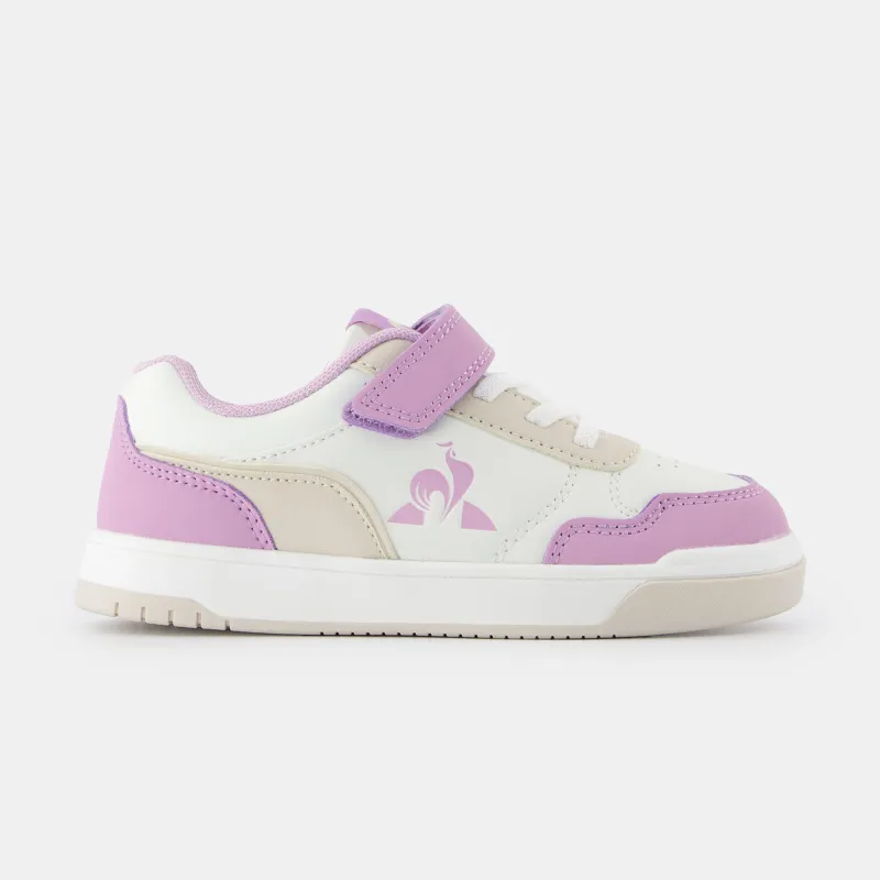 2510464-LCS COURT BREAKER GIRL PS optical white/ | Chaussures à scratch rose COURT BREAKER enfant sold by Le Coq Sportif