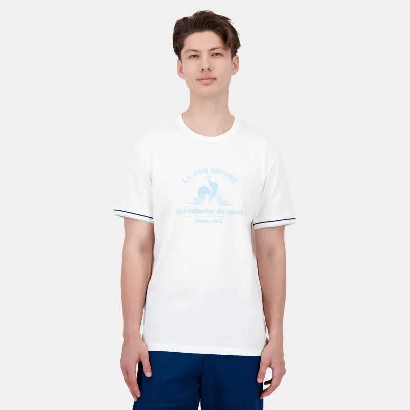 2510915-HERITAGE LF Tee SS N°2 M marshmallow | T-shirt Homme sold by Le Coq Sportif