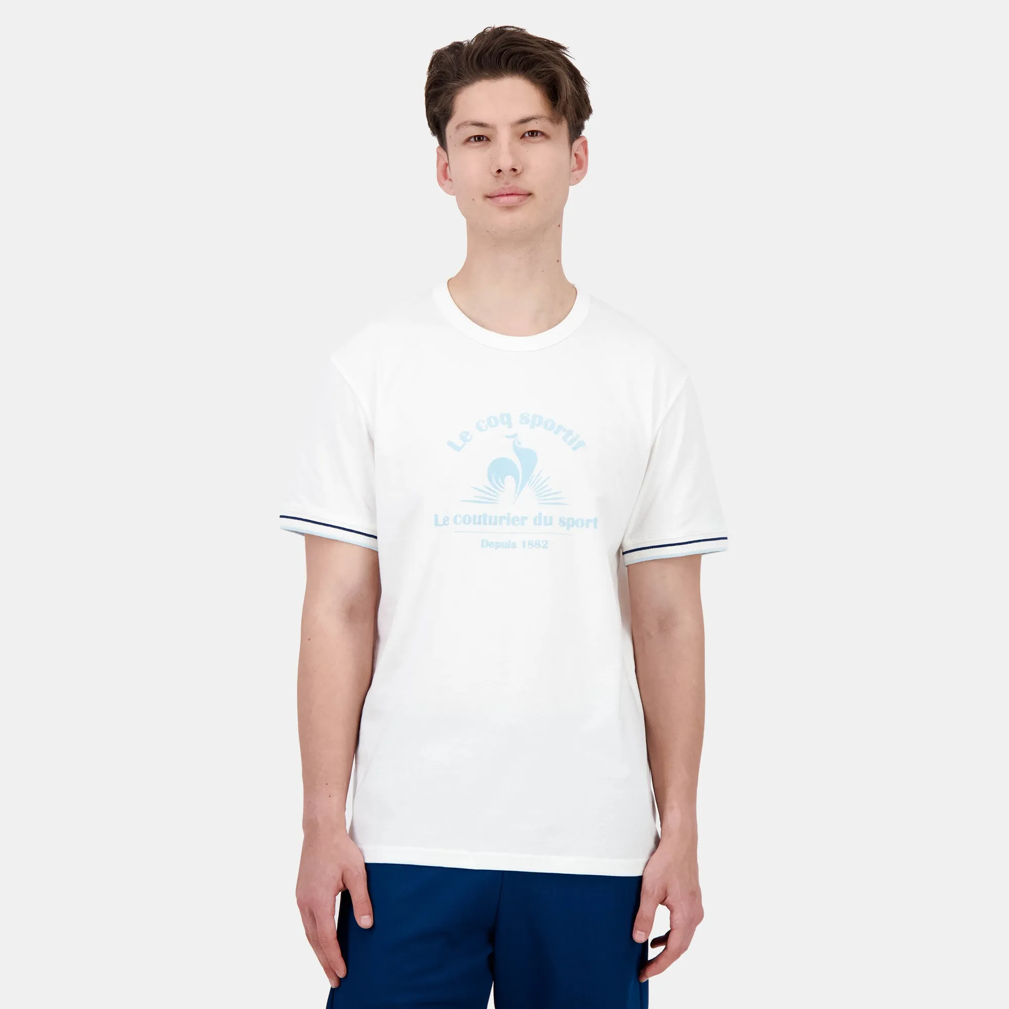 2510915-HERITAGE LF Tee SS N°2 M marshmallow | T-shirt Homme sold by Le Coq Sportif
