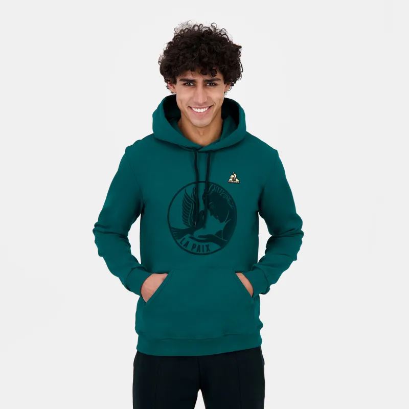2424129-LA PAIX Hoody N°1 M deep teal | Sweat à capuche Homme sold by Le Coq Sportif