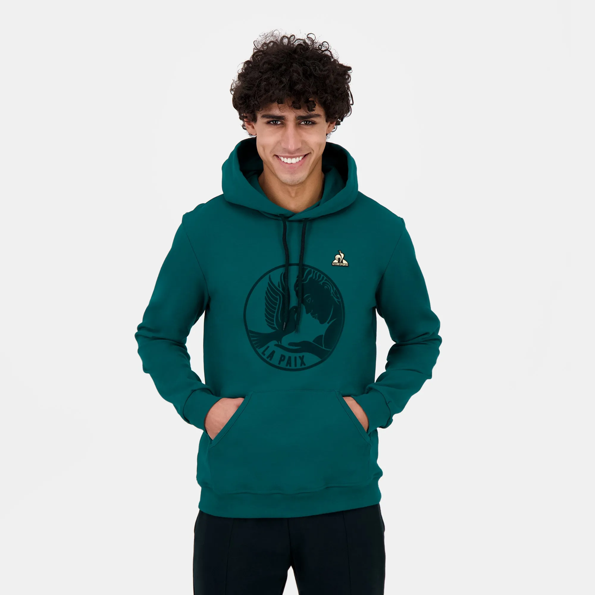 2424129-LA PAIX Hoody N°1 M deep teal | Sweat à capuche Homme sold by Le Coq Sportif