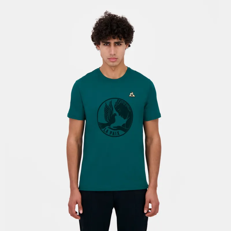 2424144-LA PAIX Tee SS N°1 M deep teal | T-shirt Homme sold by Le Coq Sportif