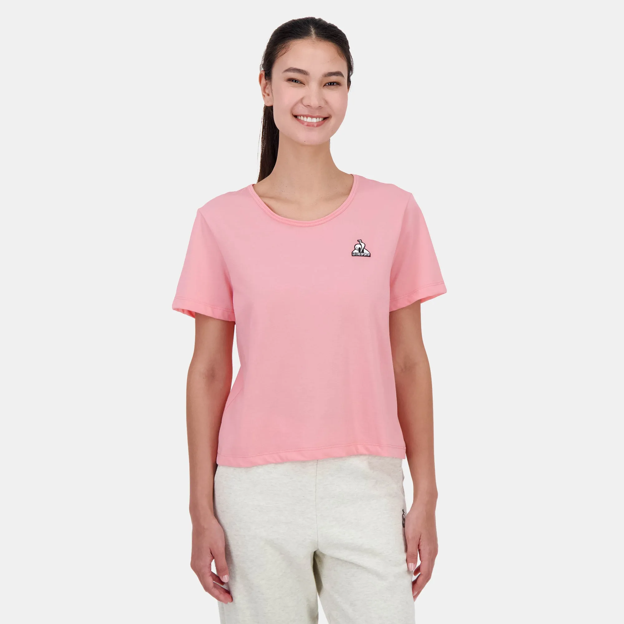 2520370-CONTEMPORAIN SP TEE SS N°1 W pink icing | T-shirt Femme sold by Le Coq Sportif