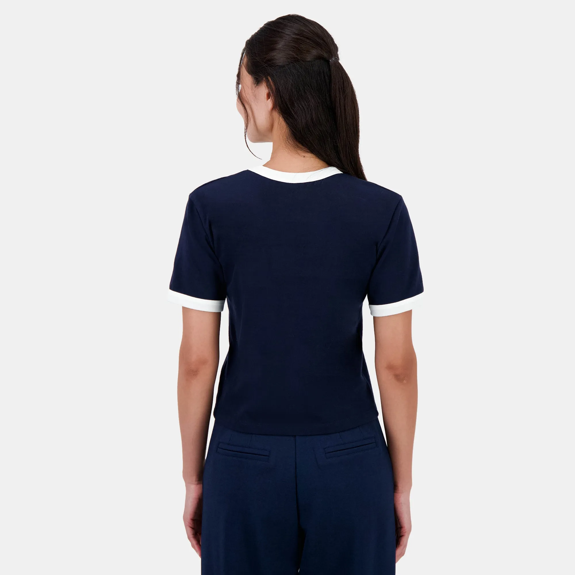 2511006-SMU HERITAGE Tee Crop N°1 W dark velvet | T-shirt Femme sold by Le Coq Sportif product image thumbnail 4