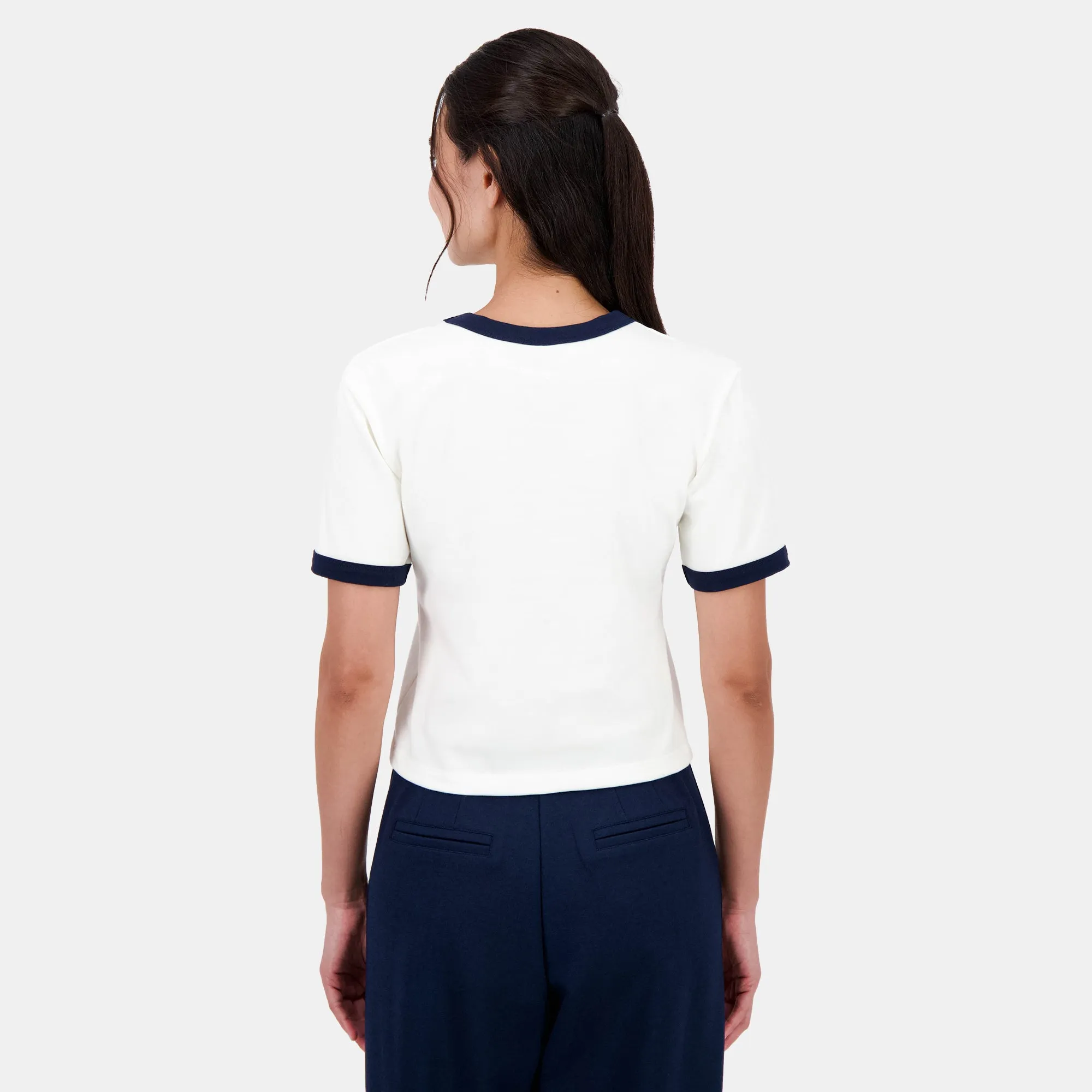 2511005-SMU HERITAGE Tee Crop N°1 W marshmallow | T-shirt Femme sold by Le Coq Sportif product image thumbnail 4