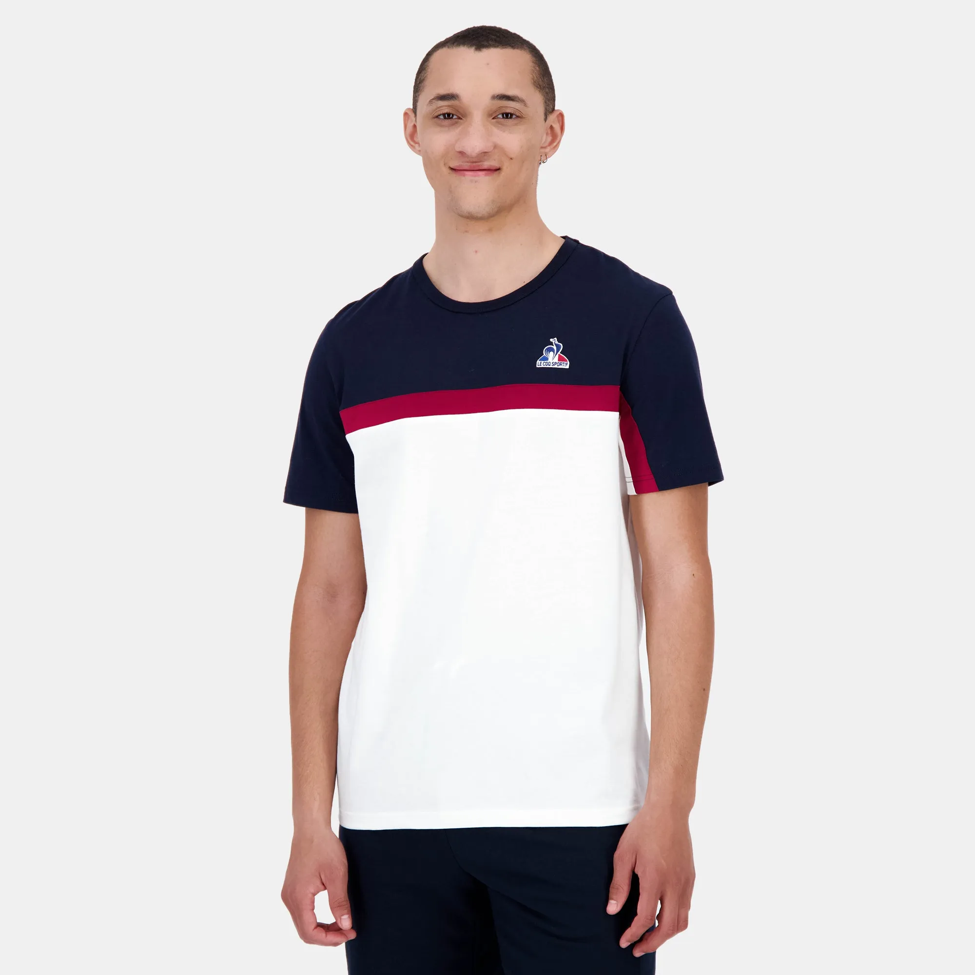 2520812-TRI SP Tee SS N°2 M marshmallow/sky capt | T-shirt Homme sold by Le Coq Sportif