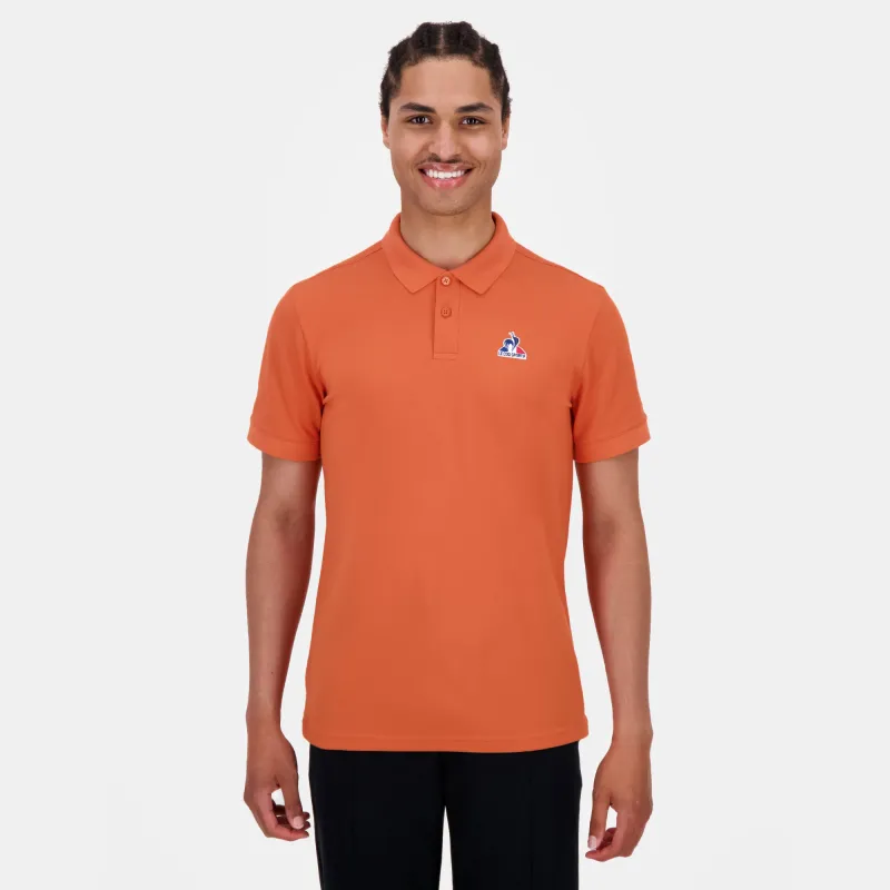 2520479-ESS Polo SS N°1 M orange camuset | Polo Homme sold by Le Coq Sportif