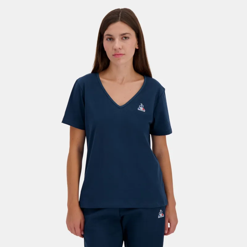 2510063-ESS Tee SS Col V N°1 W victory blue | T-shirt Femme sold by Le Coq Sportif