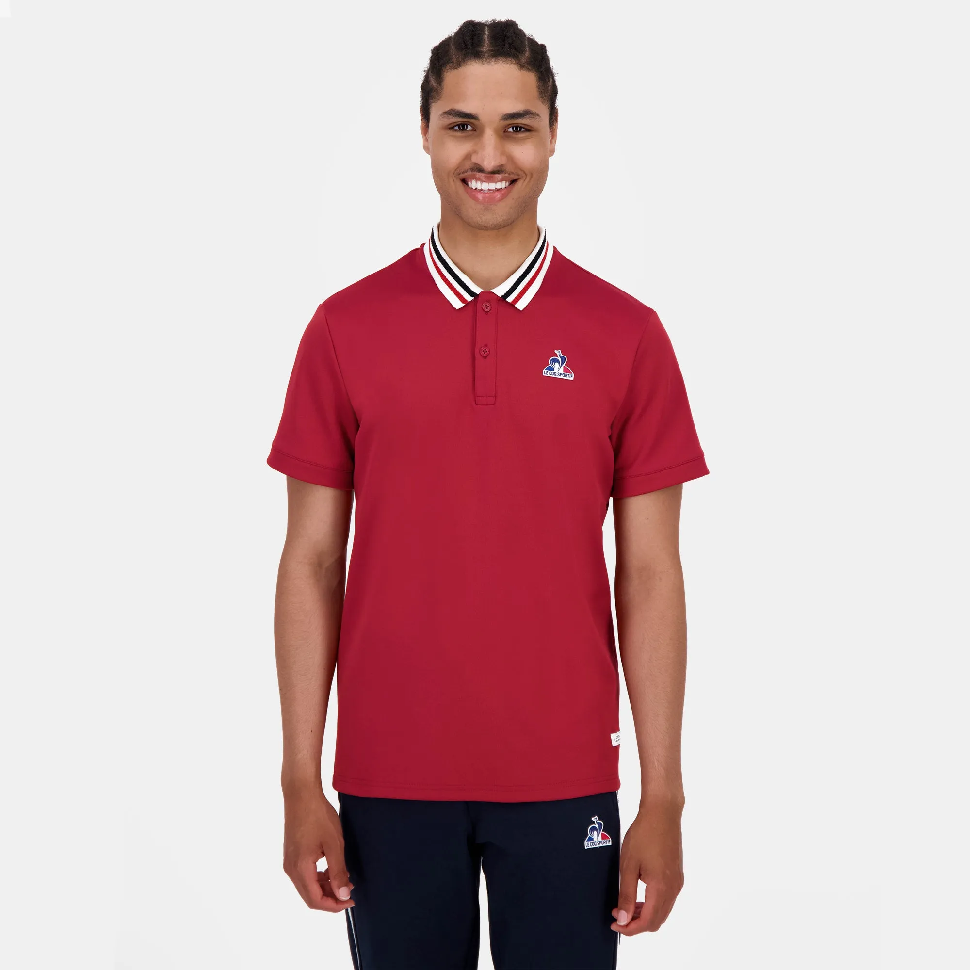 2520598-TRI LF Polo N°2 M rio red | Polo Homme sold by Le Coq Sportif