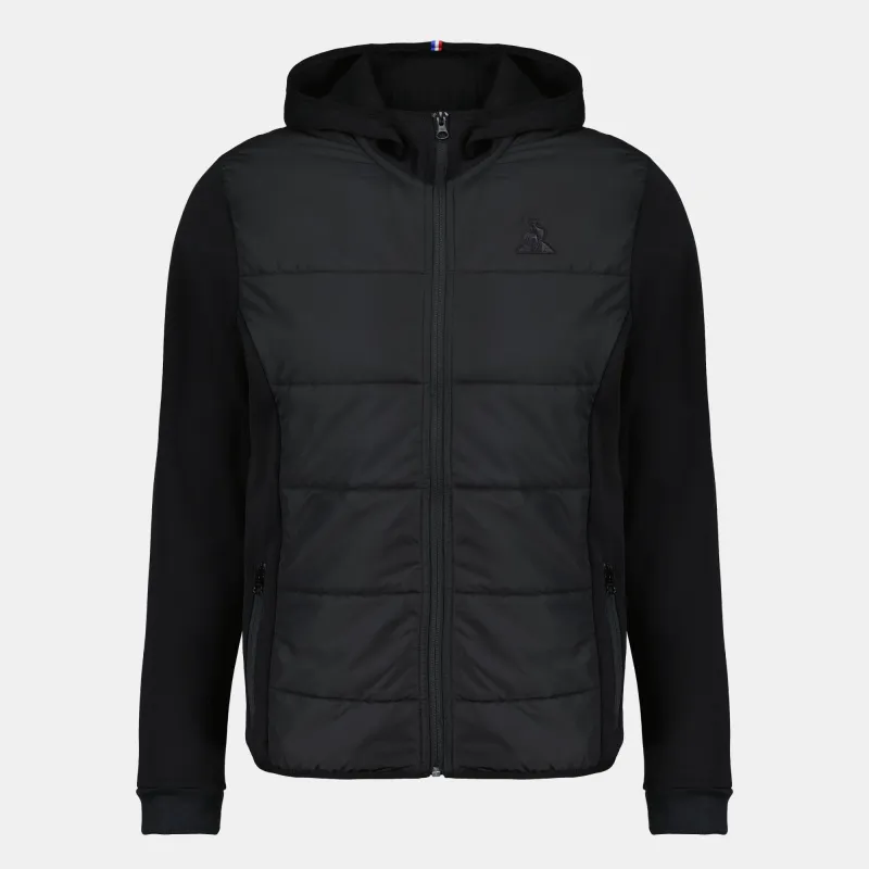 2520922-ESS T/T LF Veste Hybride N°1 M black | Sweat zippé à capuche Homme sold by Le Coq Sportif