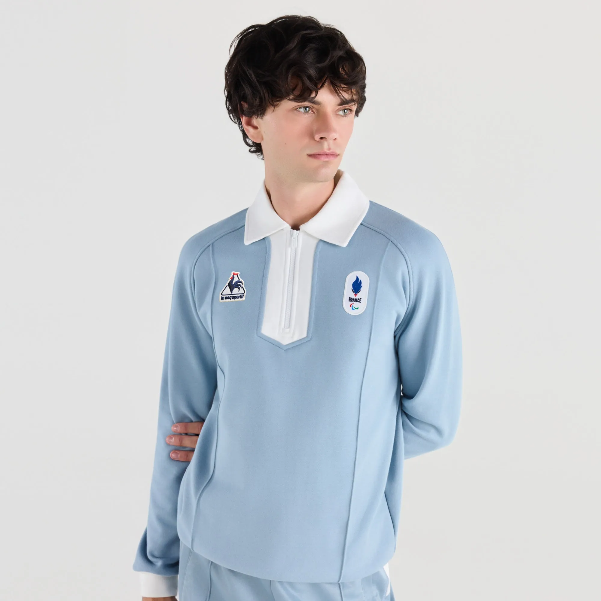 2610215-EFRP 26 Sweat N°1 M ashley blue/marshmal | Sweat rétro paralympique col zippé Homme sold by Le Coq Sportif product image thumbnail 5