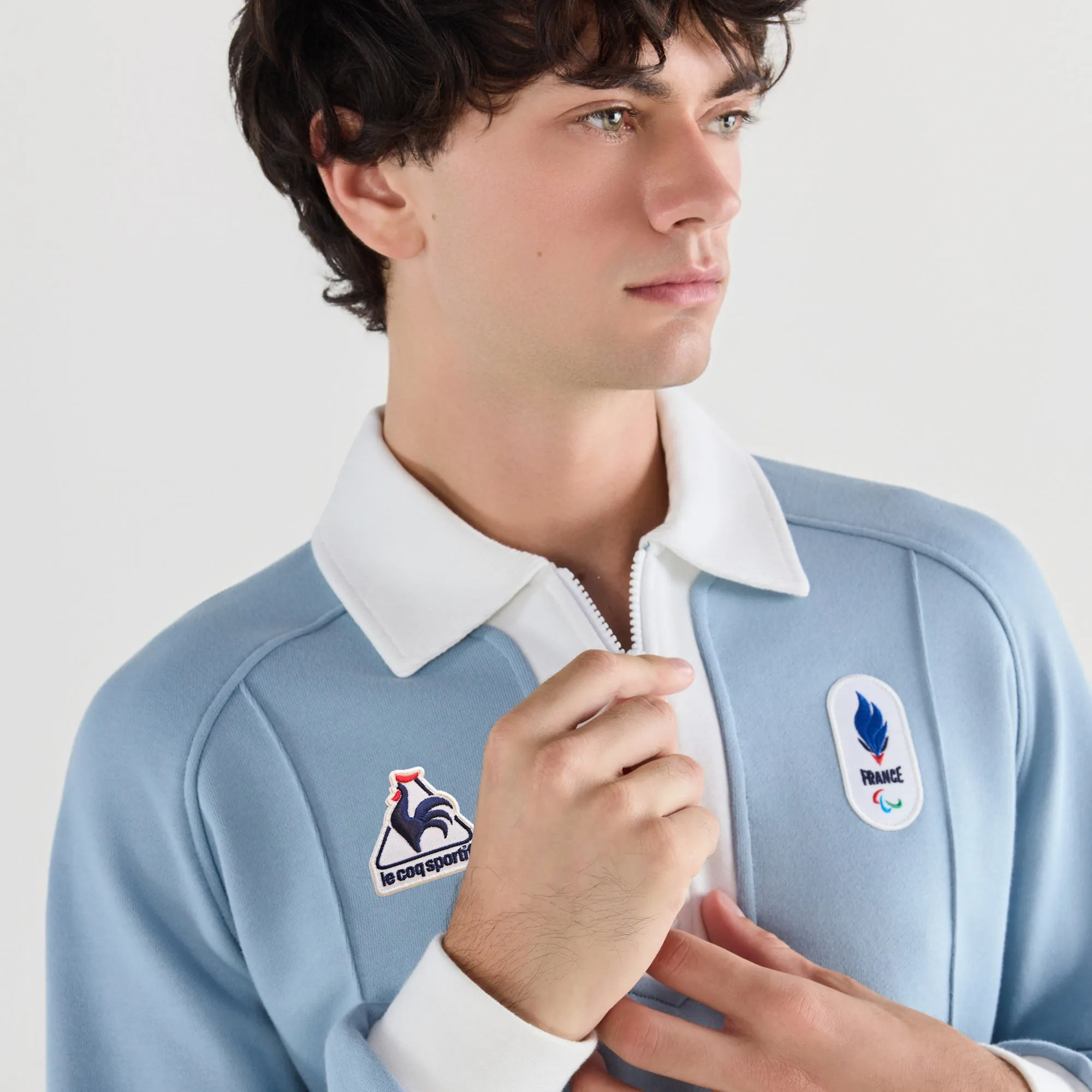 2610215-EFRP 26 Sweat N°1 M ashley blue/marshmal | Sweat rétro paralympique col zippé Homme sold by Le Coq Sportif product image thumbnail 4