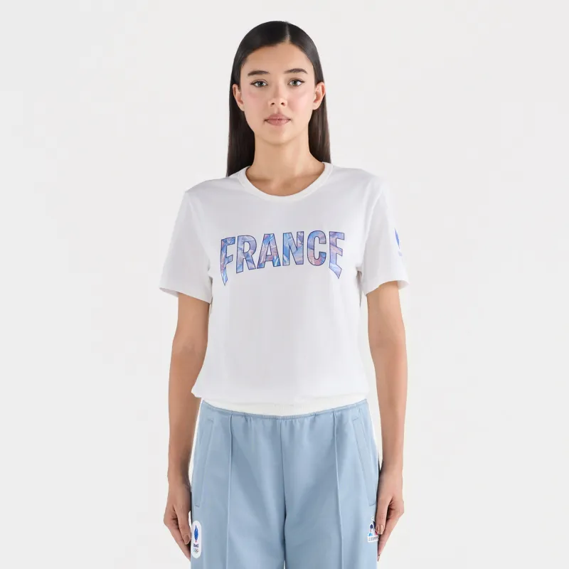 2610194-EFRO 26 Tee SS N°1 W marshmallow | T-shirt imprimé FRANCE Femme sold by Le Coq Sportif
