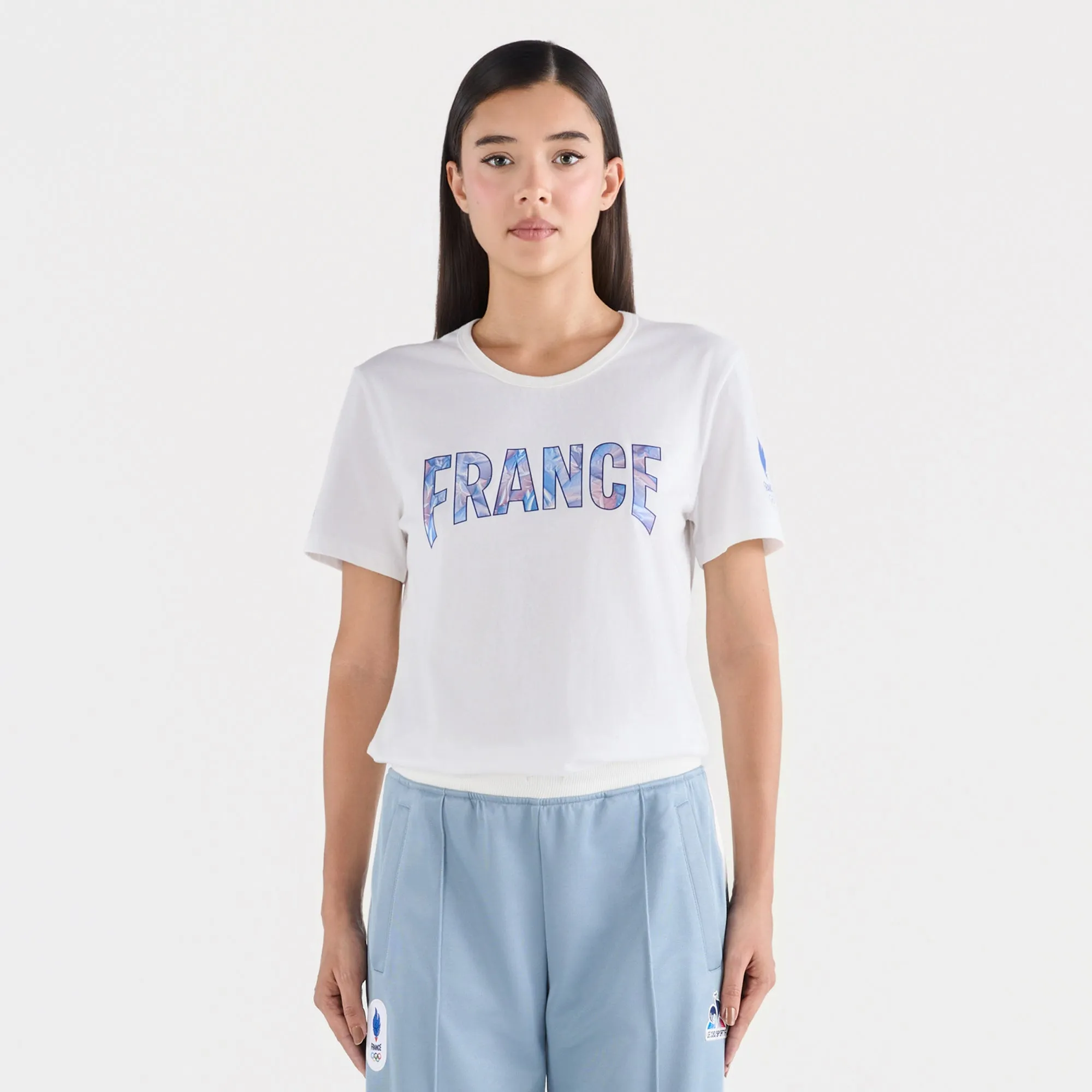2610194-EFRO 26 Tee SS N°1 W marshmallow | T-shirt imprimé FRANCE Femme sold by Le Coq Sportif