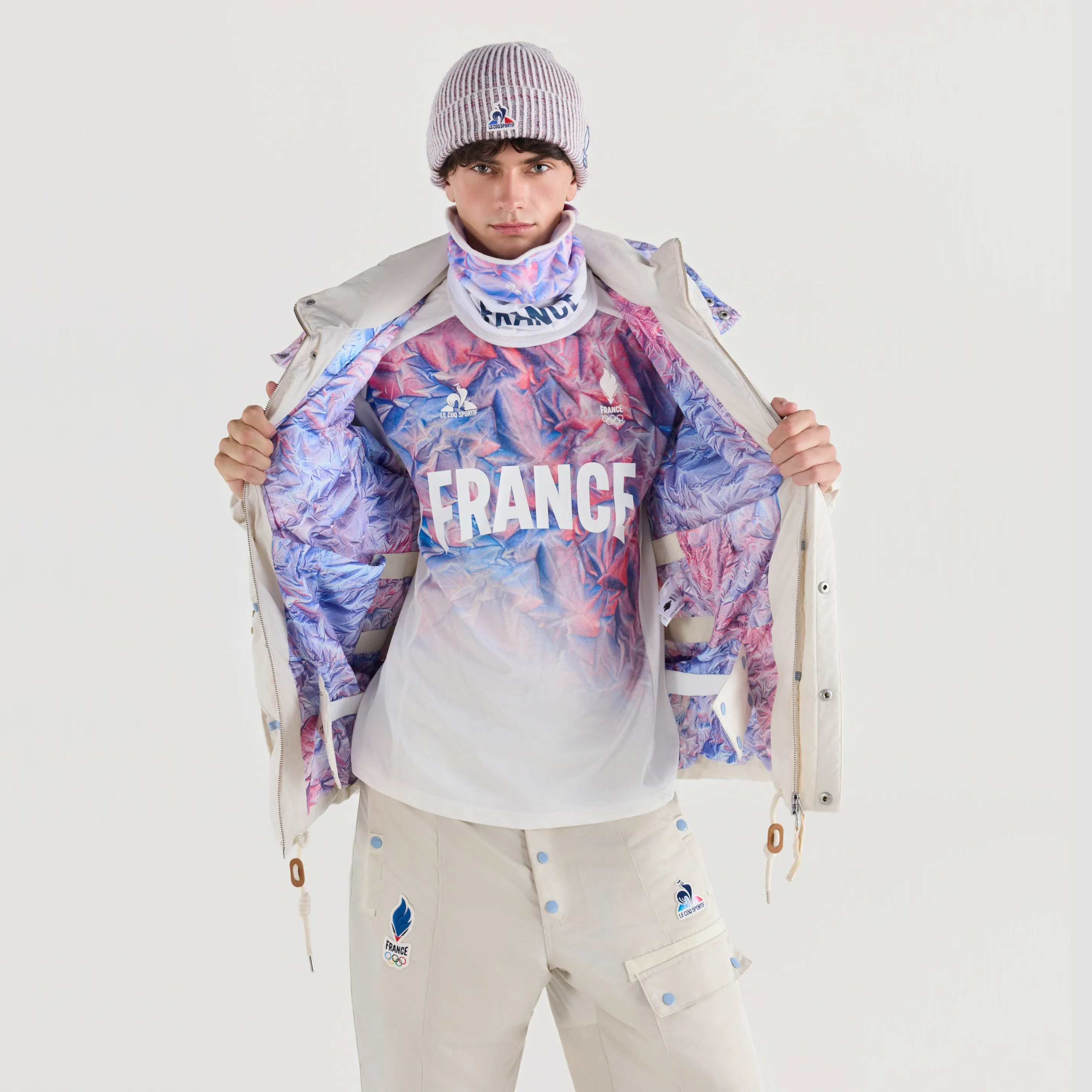 Doudoune saharienne à capuche chaude et déperlante et doublure impression Montagne JO Milano-Cortina sold by Le Coq Sportif product image thumbnail 5