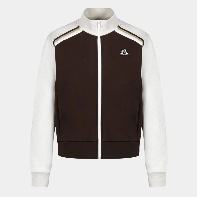 2610152-HERITAGE SP FZ Sweat N°1 W molé/beige ch | Sweat Femme sold by Le Coq Sportif
