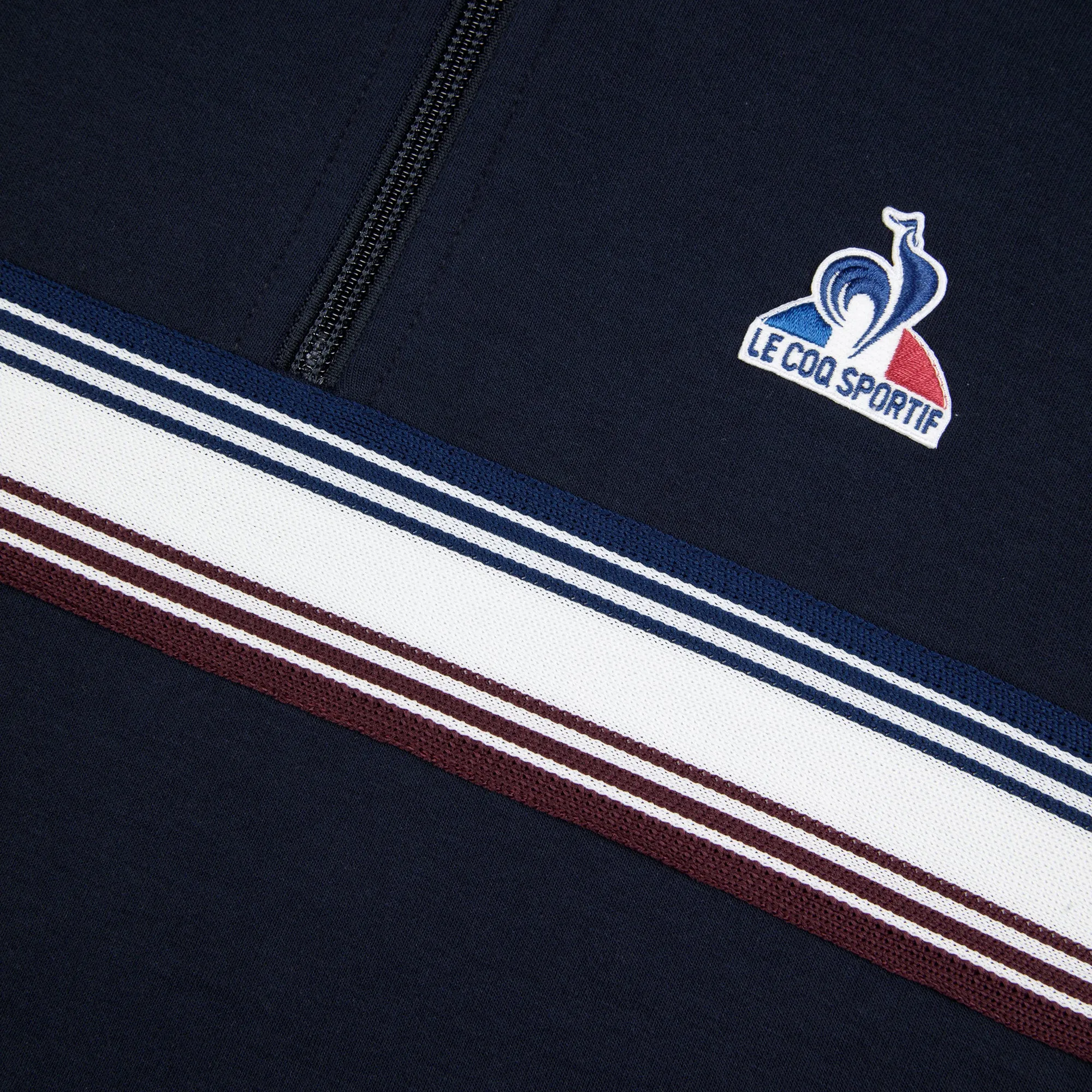 Sweat double face demi zippé et empiècement rayé sold by Le Coq Sportif product image thumbnail 3