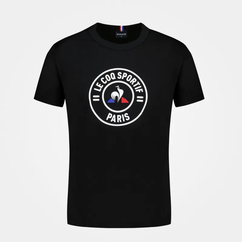 2211040-REOUVERTURE Tee SS N°1 M black | T-shirt Unisexe made by Le Coq Sportif