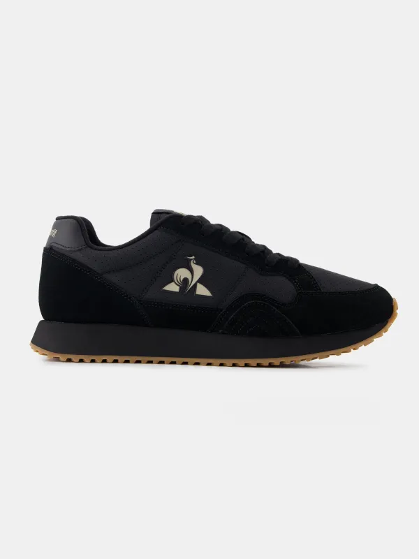Sneakers rétro-running en cuir perforé et suede Jet Star made by Le Coq Sportif