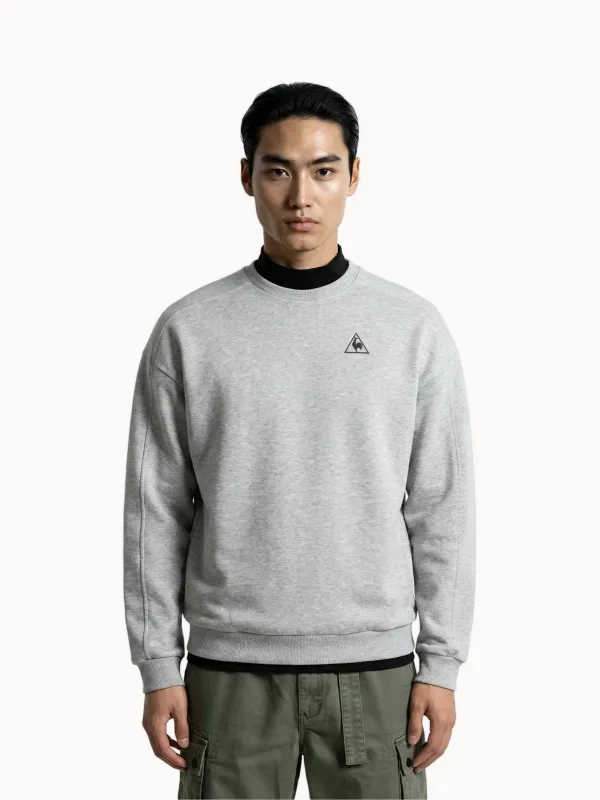 Sweat col rond relax en molleton gratté made by Le Coq Sportif