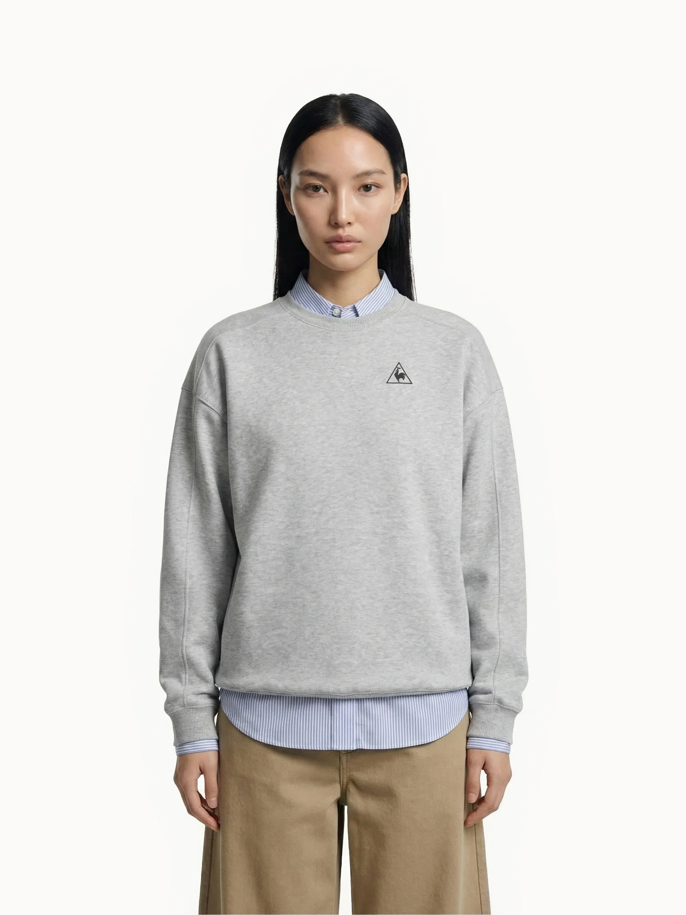 Sweat col rond relax en molleton gratté sold by Le Coq Sportif product image thumbnail 2