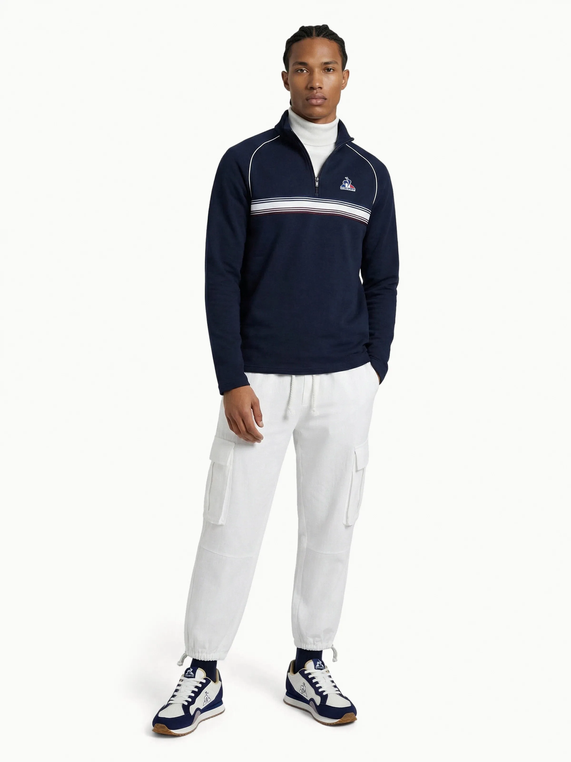 Sweat demi-zippé en double face avec bande rayée sold by Le Coq Sportif product image thumbnail 4