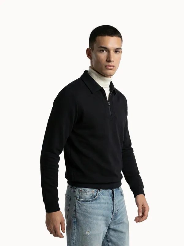 Sweat demi-zippé manches raglan en double face made by Le Coq Sportif