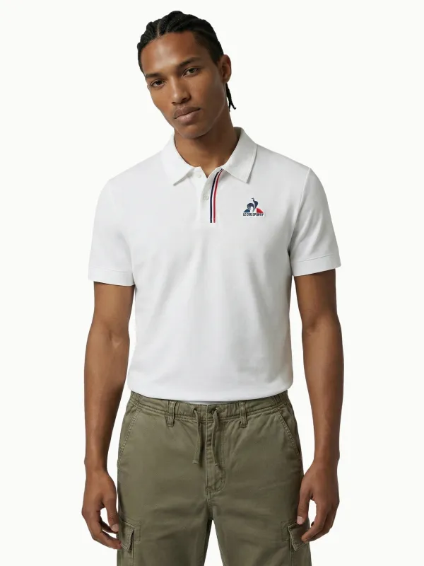 Polo en jersey double effet piqué avec détail tricolore made by Le Coq Sportif