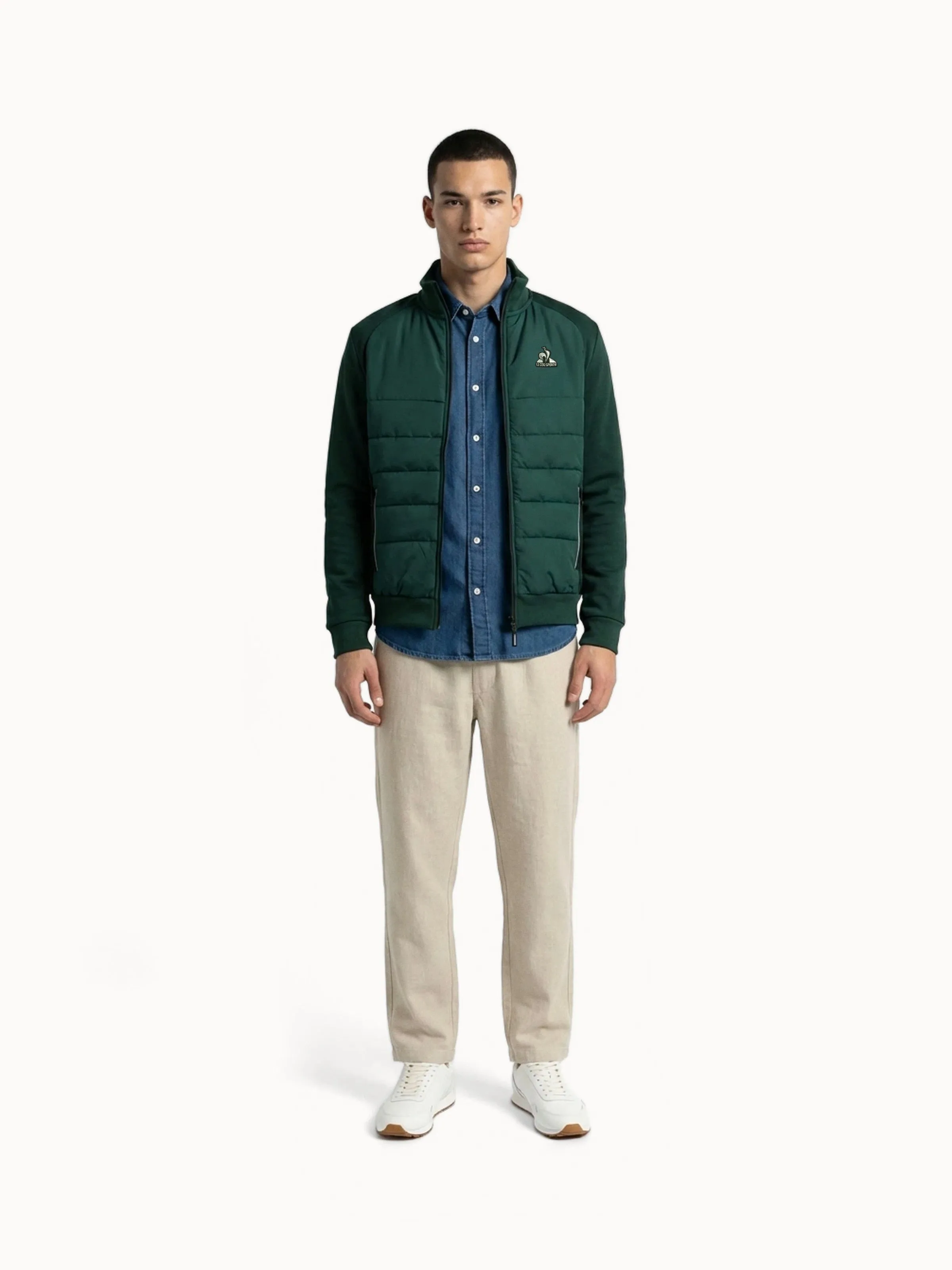 Veste zippée matelassée bi-matière avec détail tricolore sold by Le Coq Sportif product image thumbnail 4
