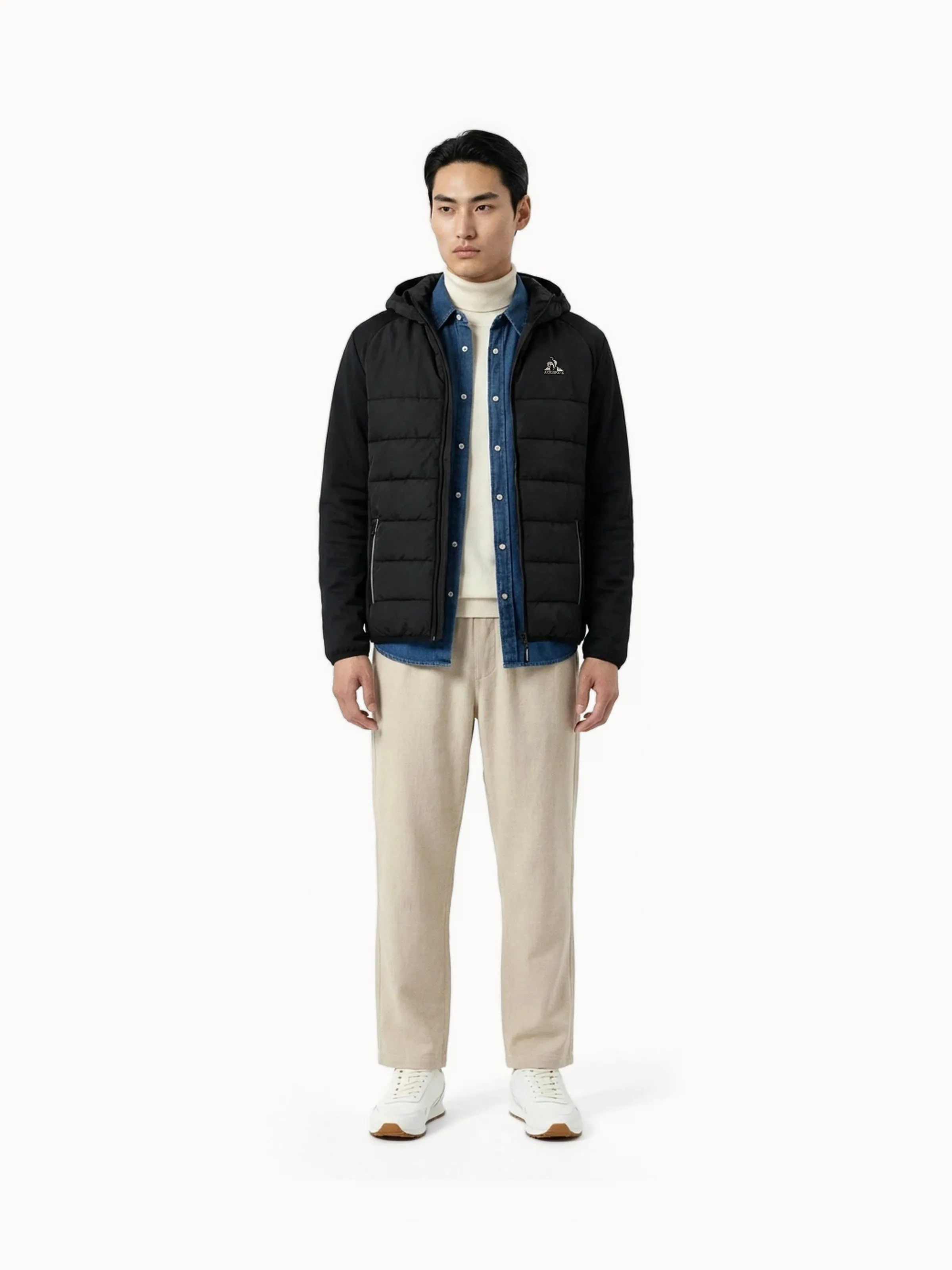 Veste zippée à capuche matelassée bi-matière sold by Le Coq Sportif product image thumbnail 4