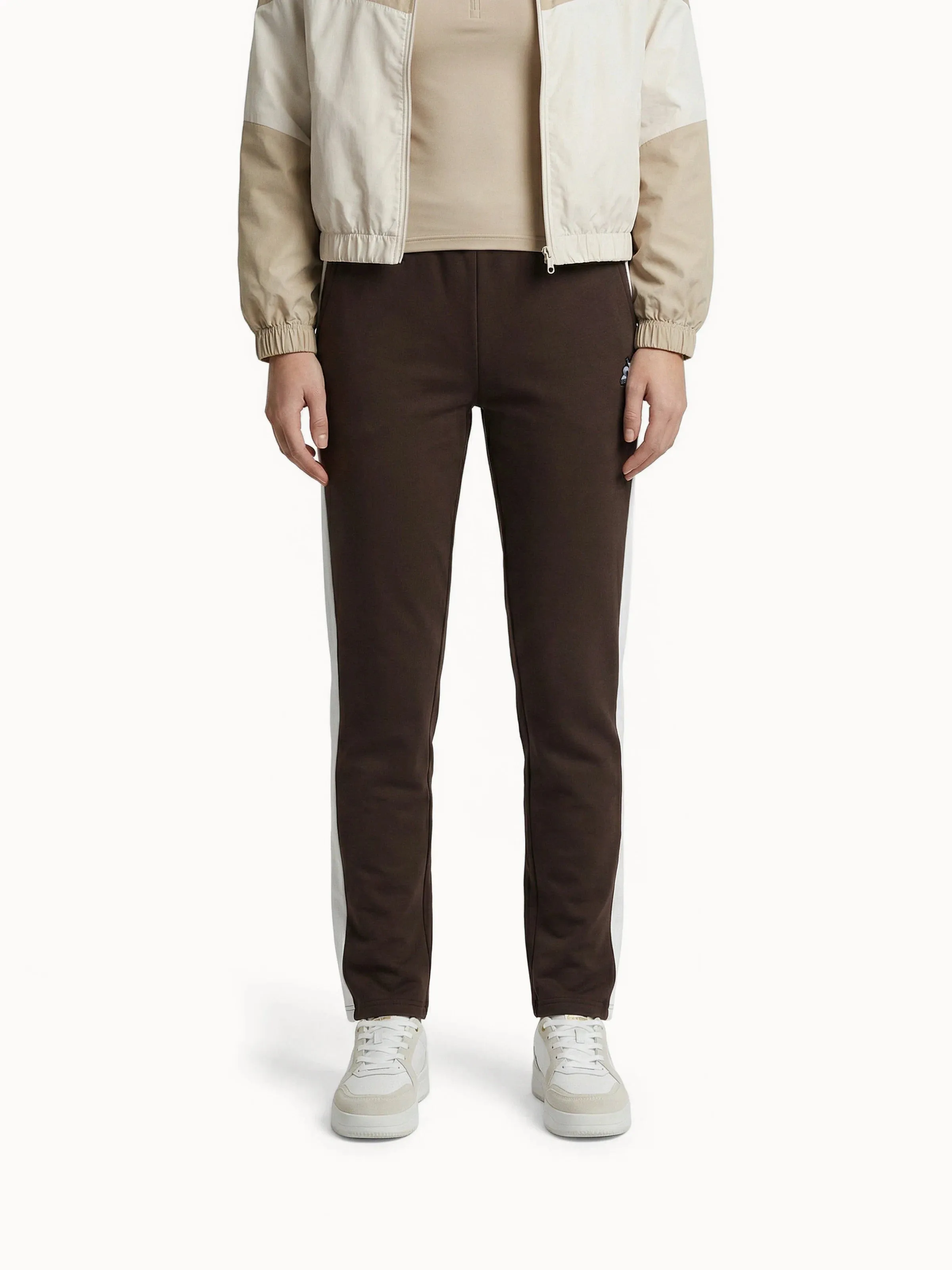 Pantalon droit en double face avec bandes côtés contrastées sold by Le Coq Sportif