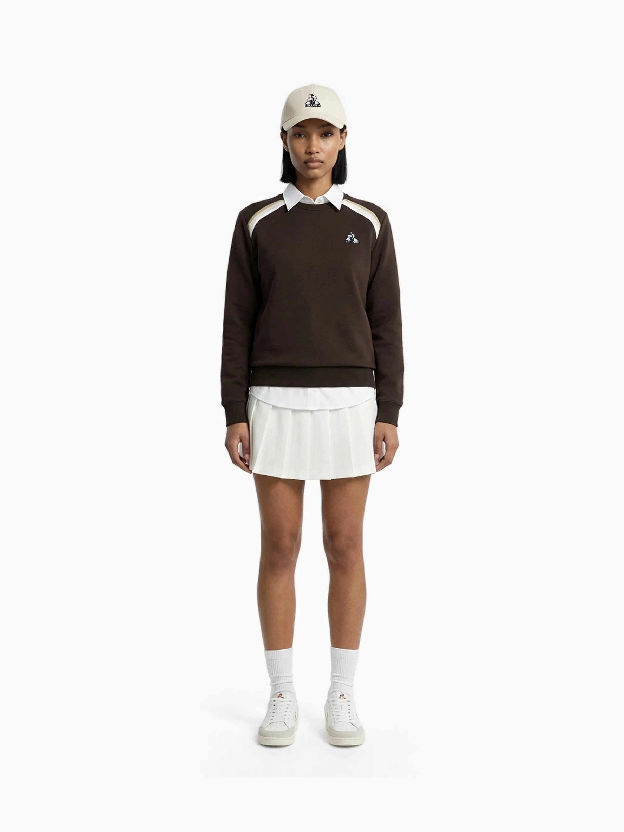 Sweat col rond en double face avec bandes rayées épaules sold by Le Coq Sportif product image thumbnail 4