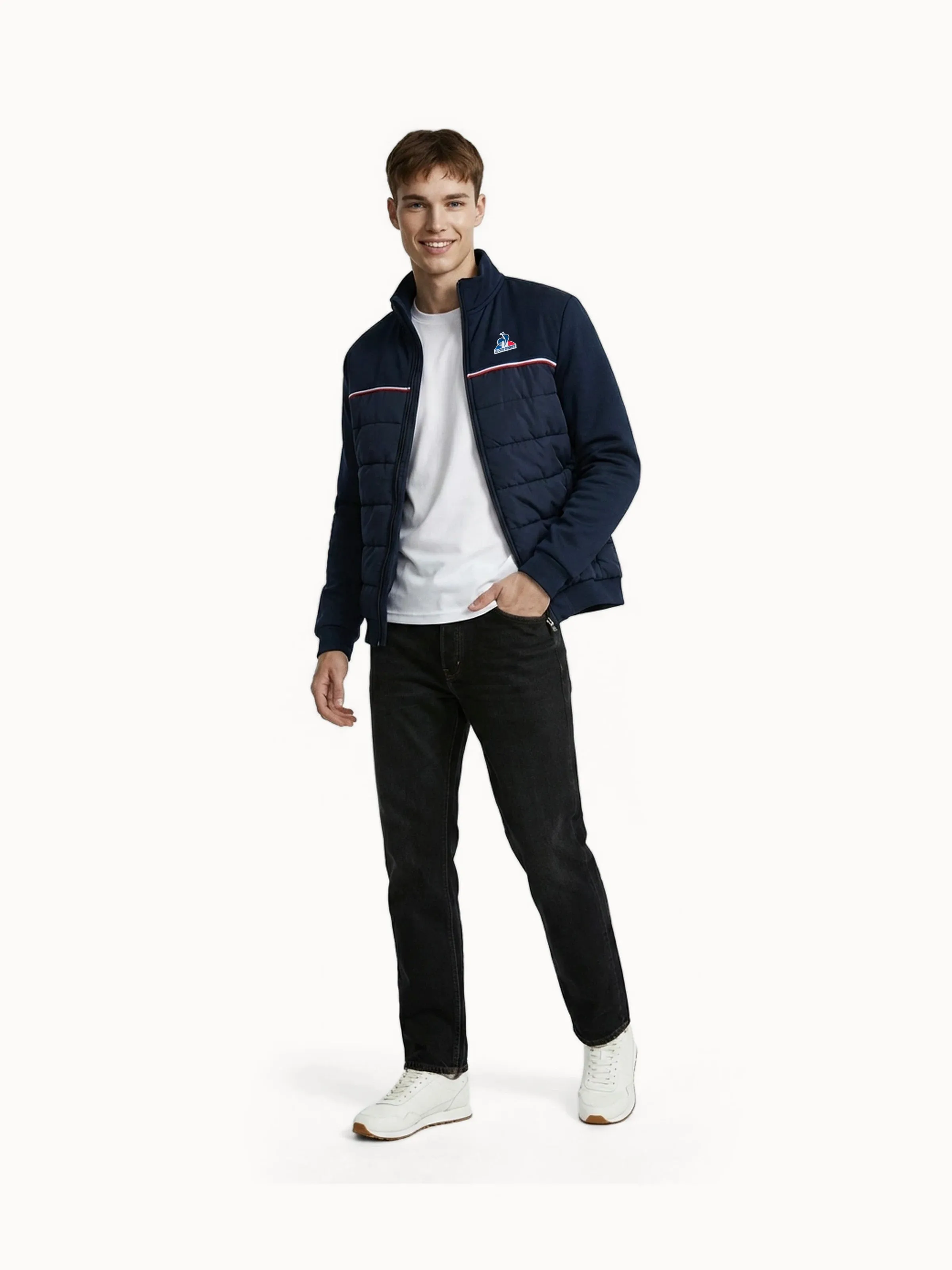 Veste zippée matelassée bi-matière avec détail tricolore sold by Le Coq Sportif product image thumbnail 4