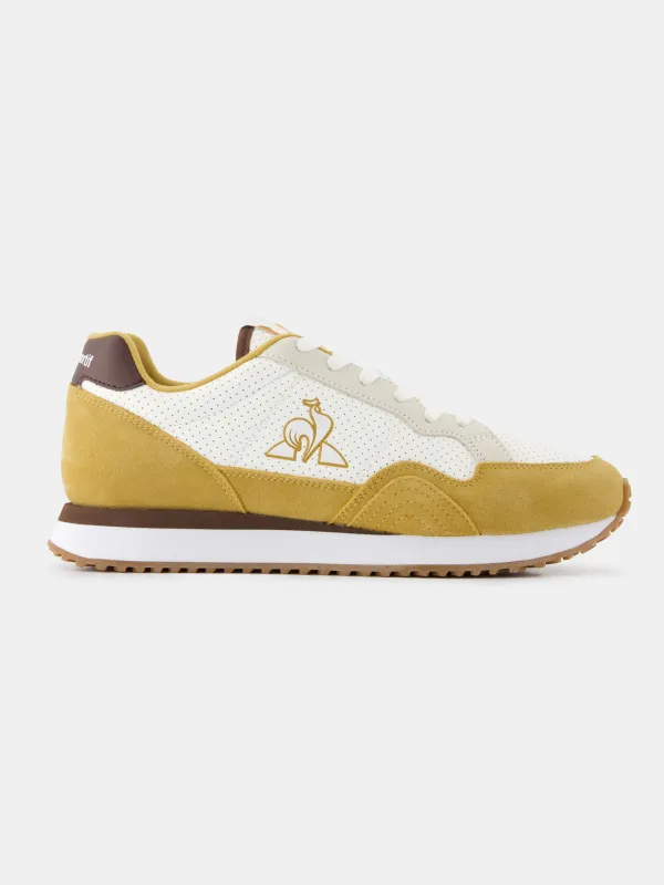 Sneakers rétro-running en cuir perforé et suede Jet Star made by Le Coq Sportif