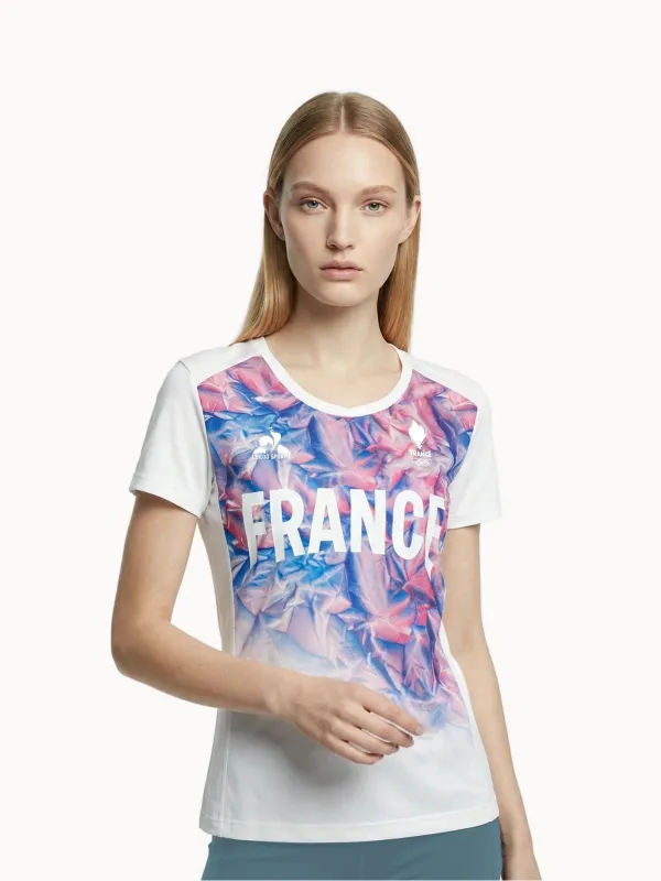 Maillot col V Équipe de France Olympique 2026 en jersey made by Le Coq Sportif