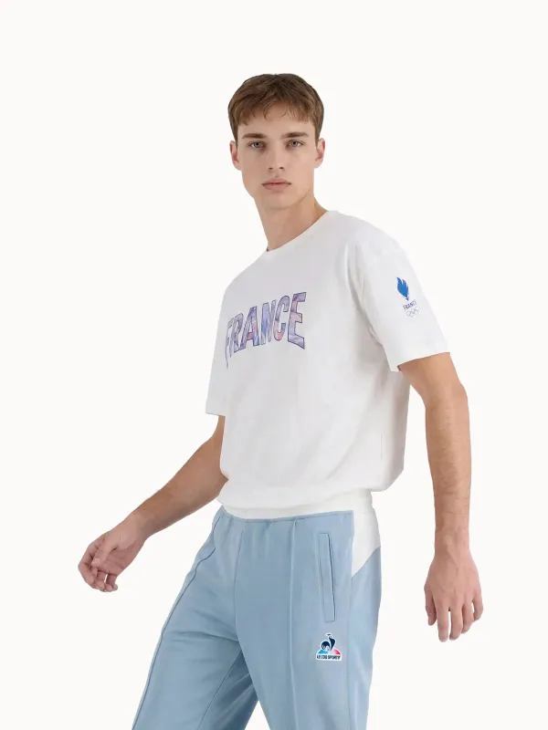T-shirt Équipe de France Olympique 2026 en jersey de coton made by Le Coq Sportif