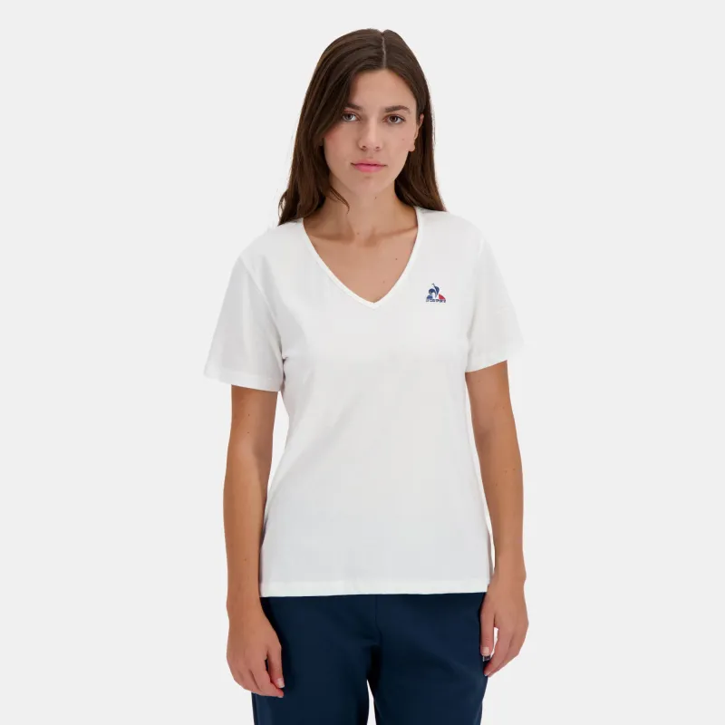 T-shirt col V Essentiel en jersey de coton made by Le Coq Sportif
