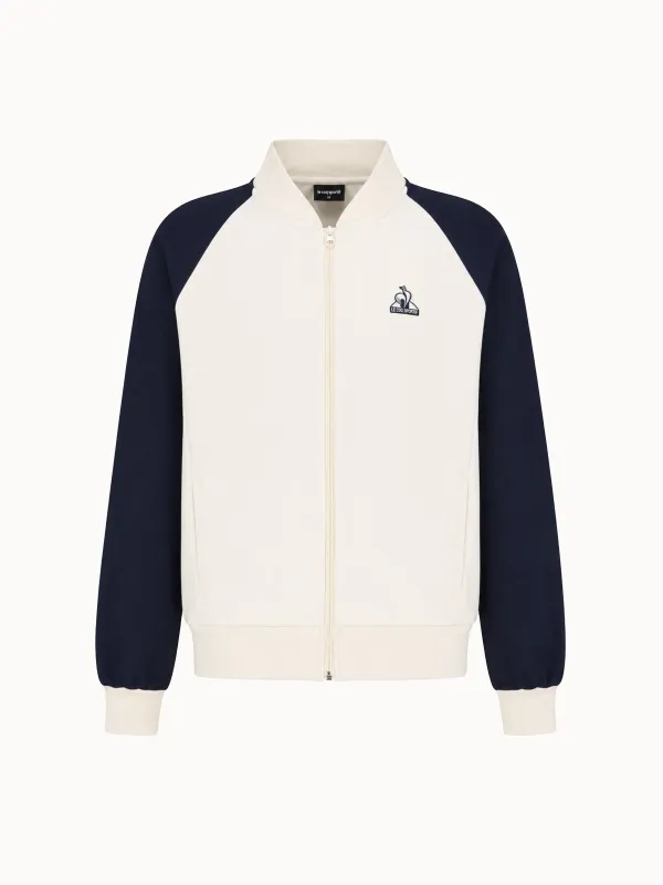 Veste zippée bicolore col bomber en double face made by Le Coq Sportif