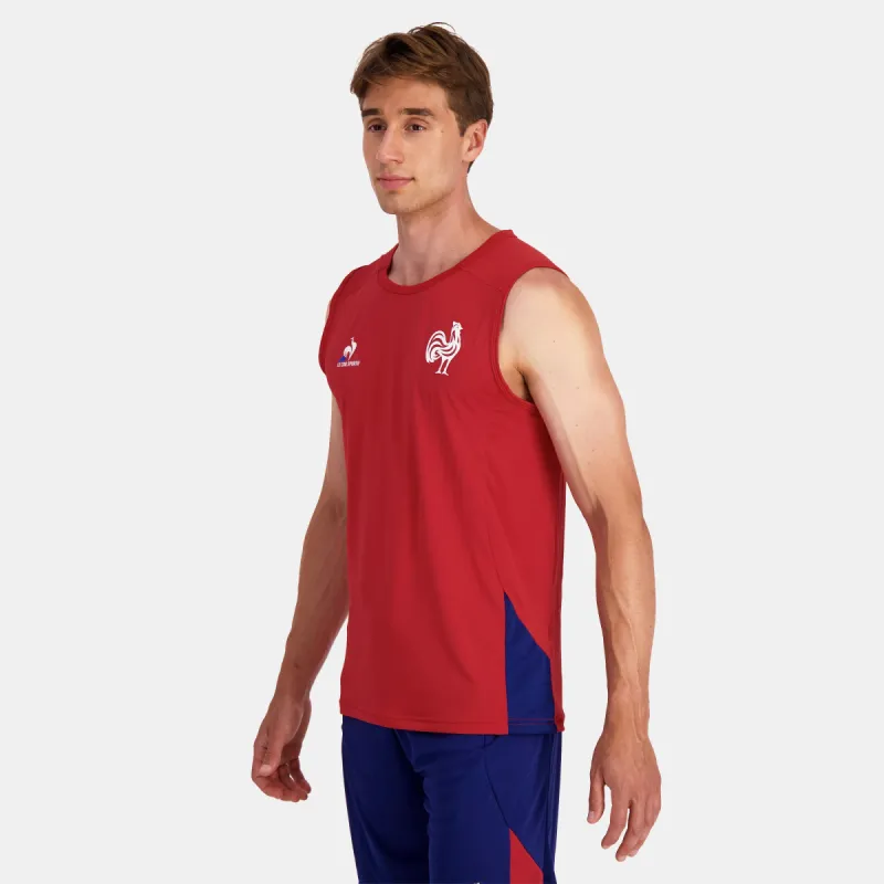 2320097-FFR TRAINING COMM Débardeur M rouge coq | Débardeur Homme sold by Le Coq Sportif