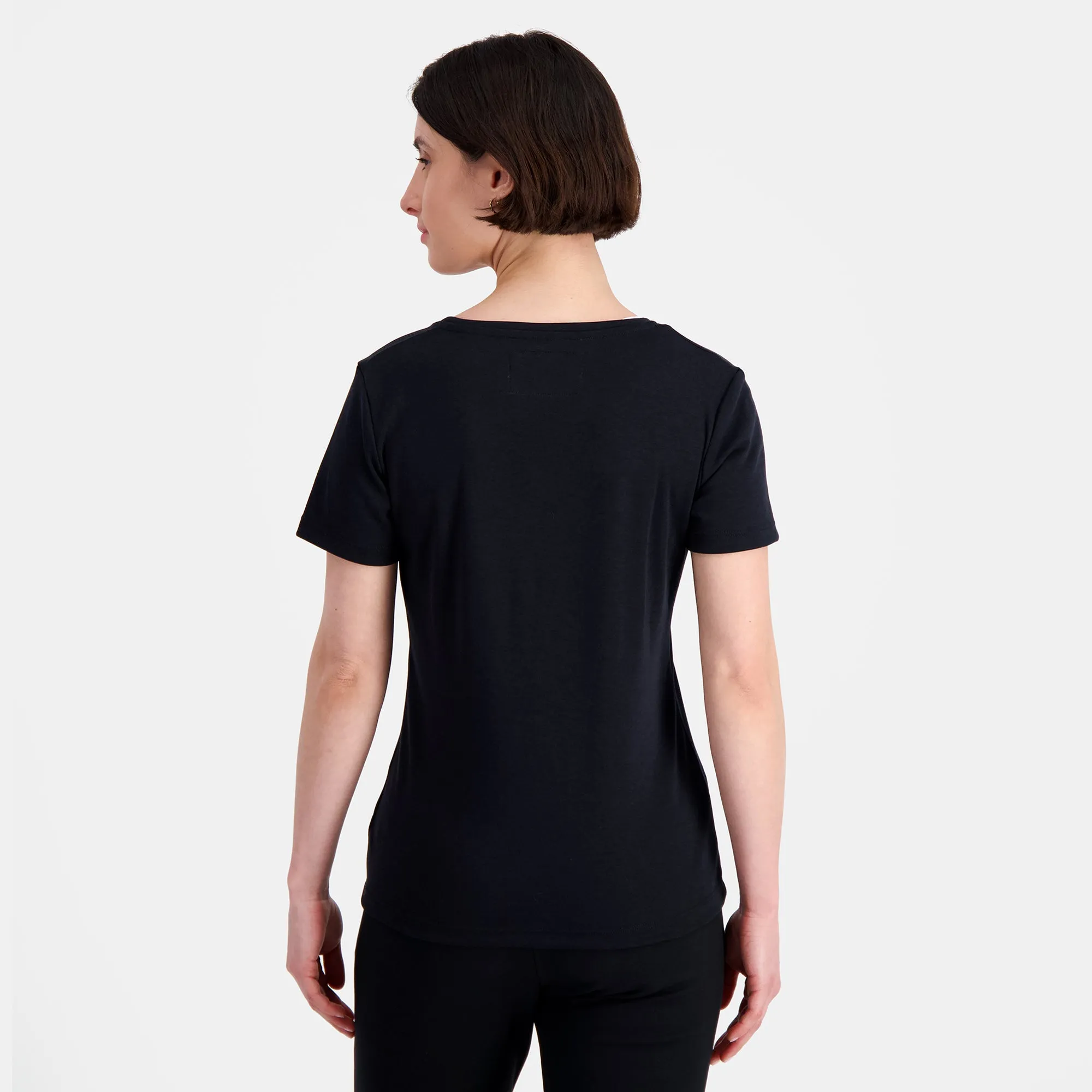 2310691-COQ D'OR Tee SS N°1 W black | T-shirt Femme en interlock lyocell/coton sold by Le Coq Sportif product image thumbnail 2