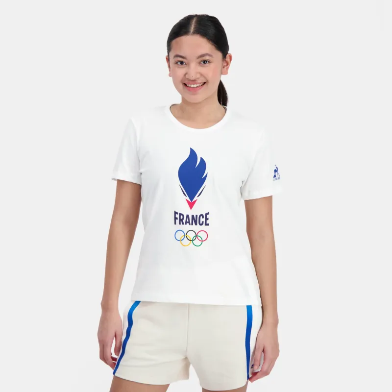 2410064-EFRO 24 Tee SS N°5 W new optical white | T-shirt Équipe de France Femme sold by Le Coq Sportif