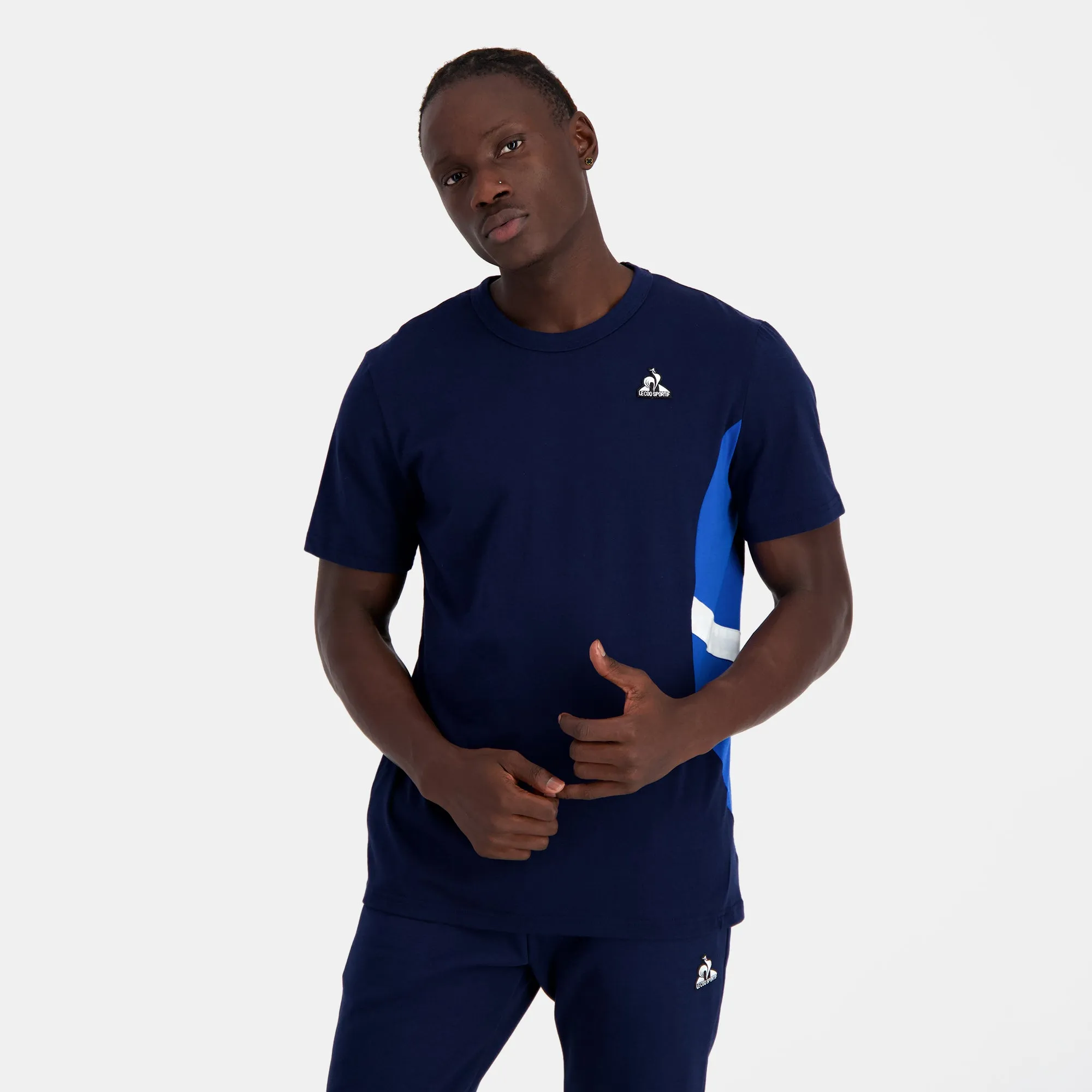2410211-SAISON 1 Tee SS N°1 M bleu nuit | T-shirt Unisexe sold by Le Coq Sportif