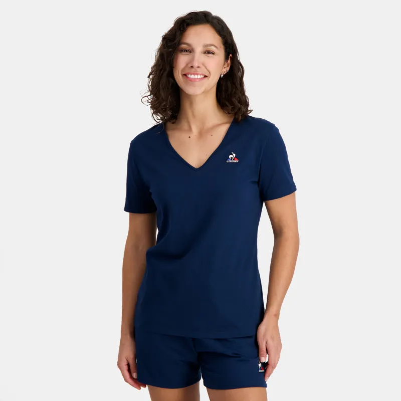 2410473-ESS Tee SS Col V N°1 W victory blue | T-shirt Femme sold by Le Coq Sportif