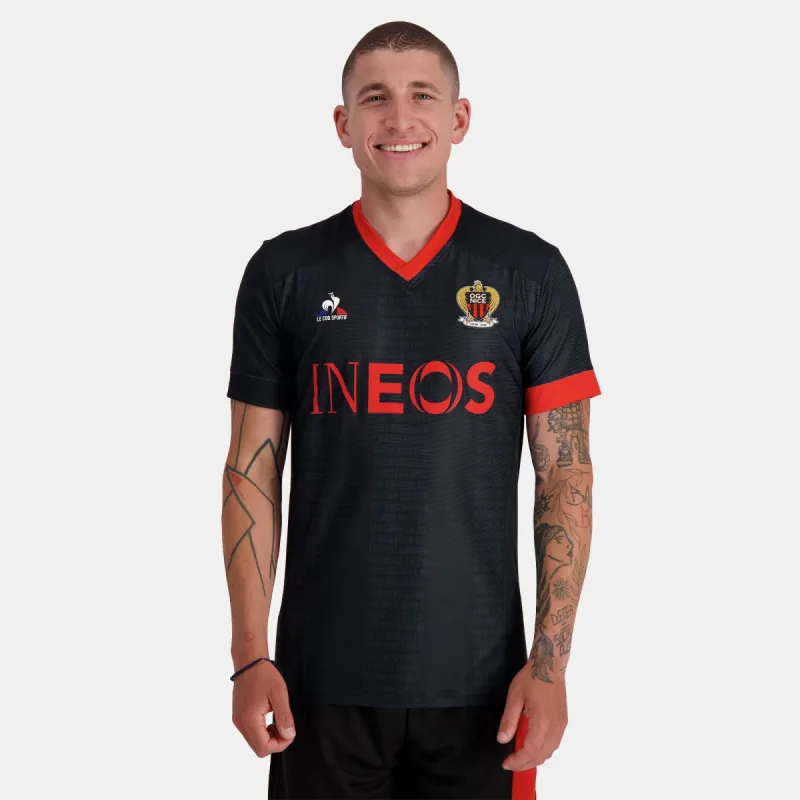 2320905-OGC NICE Maillot Pré Match 23 M black | Maillot Prématch 23/24 Homme sold by Le Coq Sportif