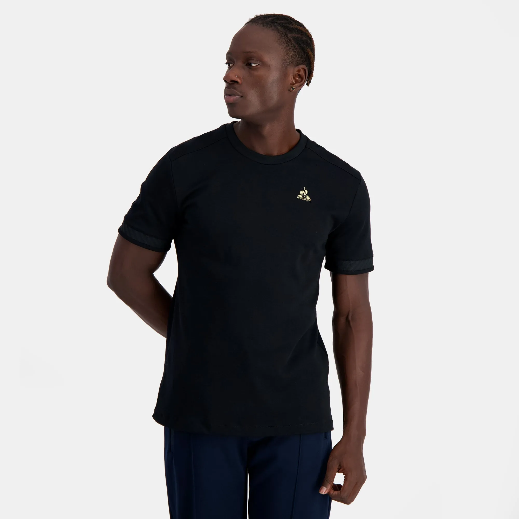 2410434-COQ D'OR Tee SS N°1 M black | T-shirt Homme en interlock 240g coton sold by Le Coq Sportif