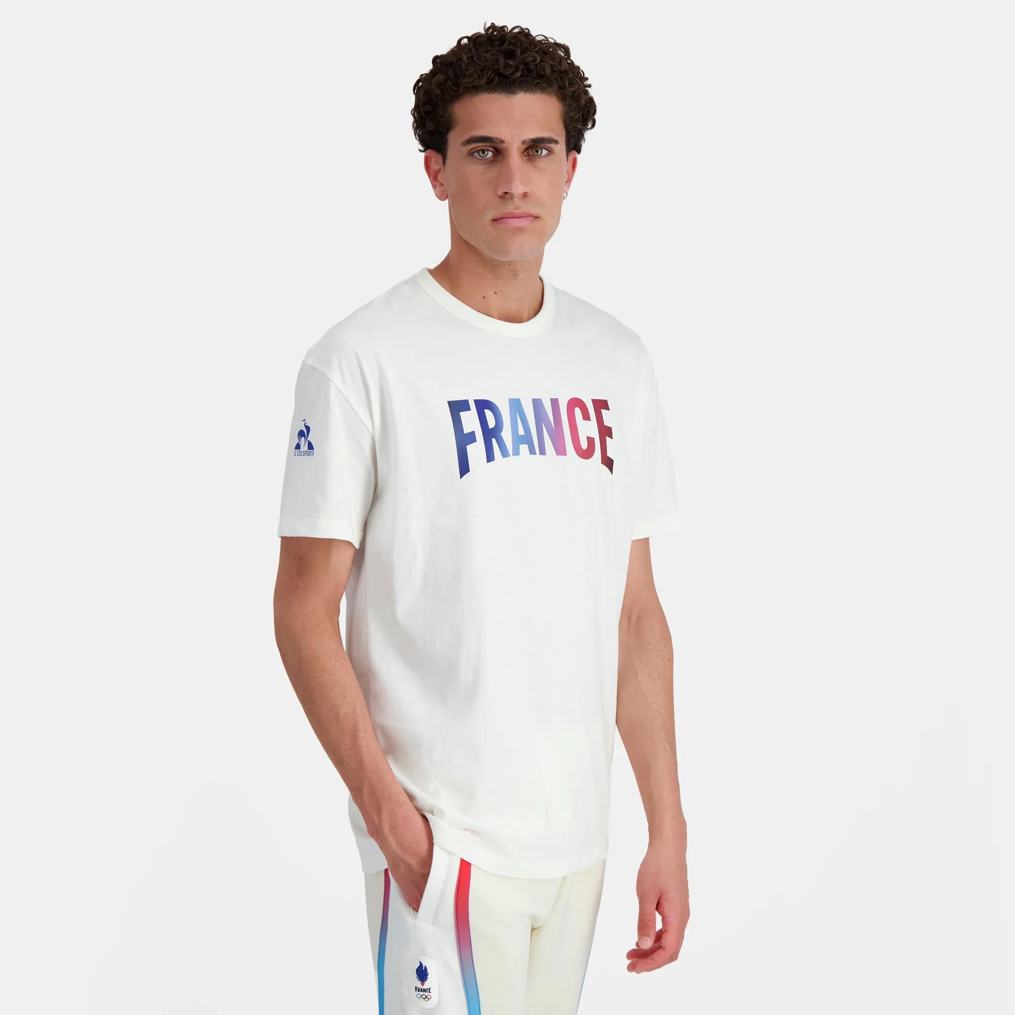 2410041-EFRO 24 Tee SS N°1 M marshmallow | T-shirt Équipe de France Homme sold by Le Coq Sportif