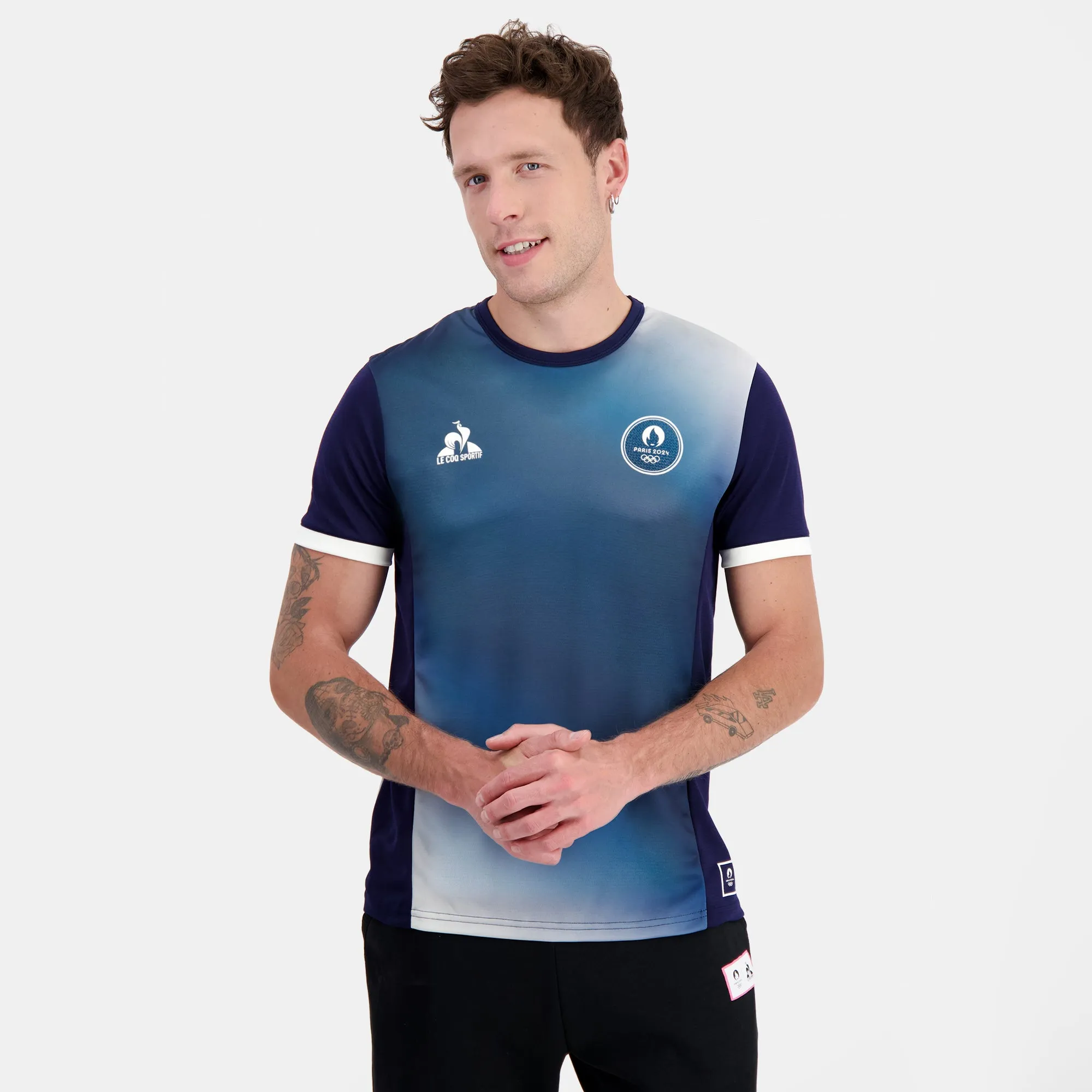 2410597-FOOT P24 Tee SS N°1 M bleu nuit/marshmal | T-shirt Homme sold by Le Coq Sportif